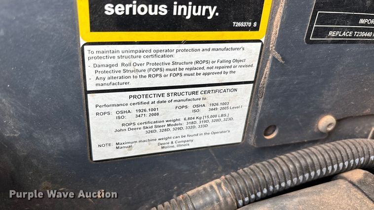 image for item EA7874 2012 John Deere 320D skid steer loader