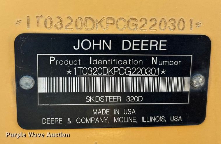 image for item EA7874 2012 John Deere 320D skid steer loader