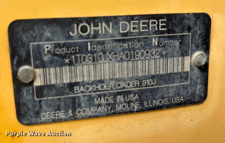 image for item EA7900 2010 John Deere 310J backhoe