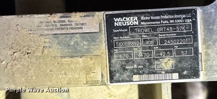 image for item EC4527 Wacker neuson CRT48 power trowel