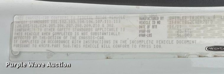 image for item ED2432 2012 Freightliner Business Class M2 digger derrick truck