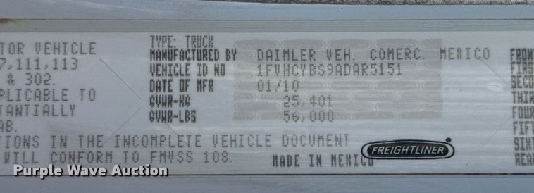 image for item EG1794 2010 Freightliner Business Class M2 crane truck