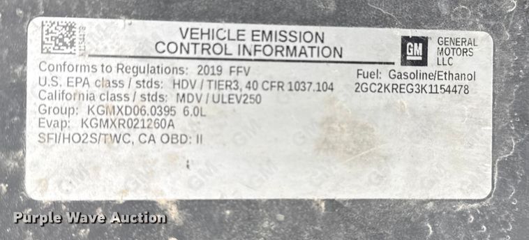 image for item EG1819 2019 Chevrolet 2500 HD Double Cab utility bed pickup truck