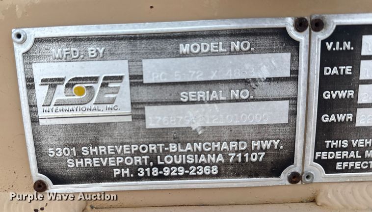 image for item EG1821 1998 TSE International RC572X48-3 reel trailer