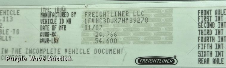 image for item EG1824 2007 Freightliner Business Class M2 crane truck