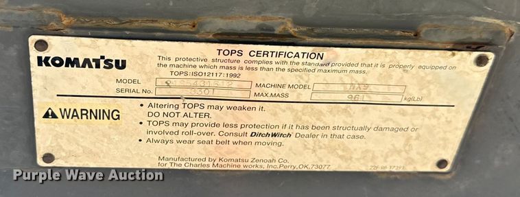 image for item EG1829 2003 Ditch Witch MX9 mini excavator