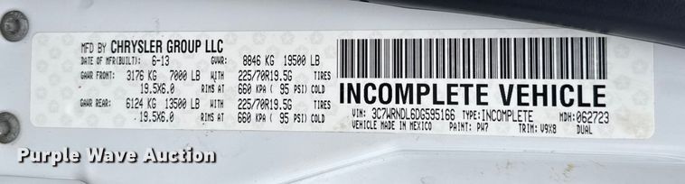 image for item EG1831 2013 RAM 5500 vacuum truck