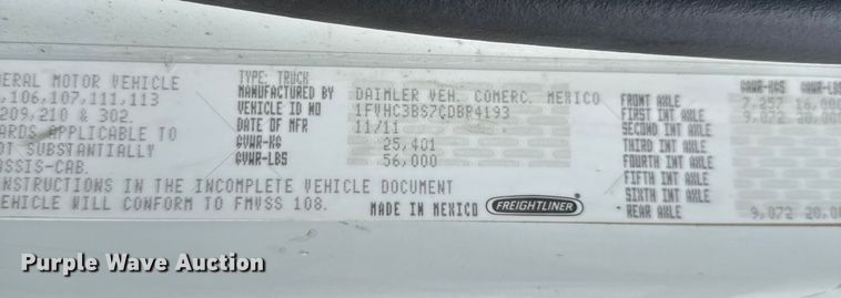 image for item EG1832 2012 Freightliner Business Class M2 crane truck