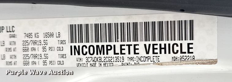 image for item EG1837 2012 Dodge Ram 4500HD bucket truck