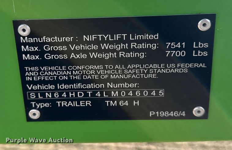 image for item EG1860 2020 Nifty TM64TDT MK2B boom lift