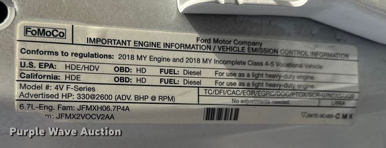 image for item EG1861 2018 Ford F550 Super Duty XL flatbed truck