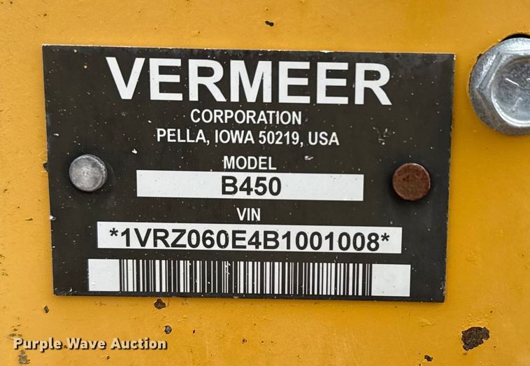 image for item EG1863 2011 Vermeer RT450 trencher