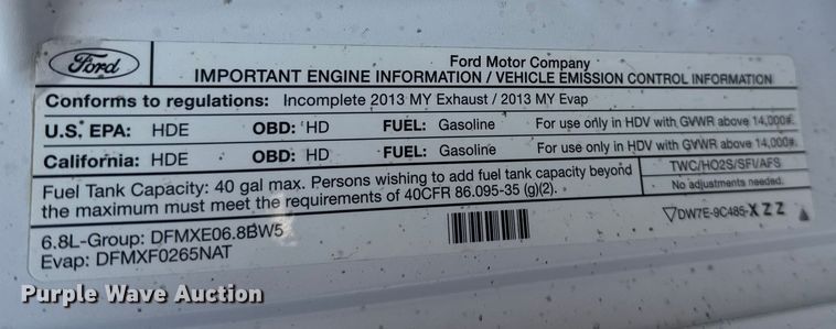 image for item EG1867 2013 Ford F450 Super Duty XL utility / service truck