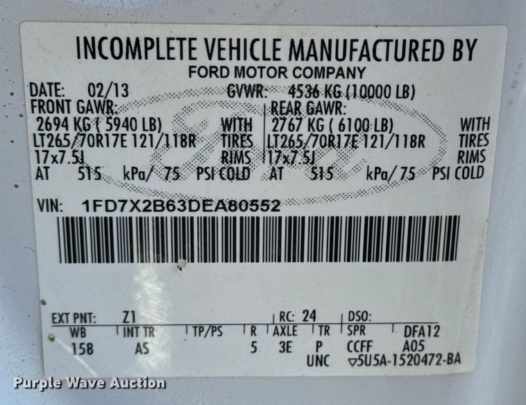 image for item EG1869 2013 Ford F250 Super Duty SuperCab utility bed pickup truck