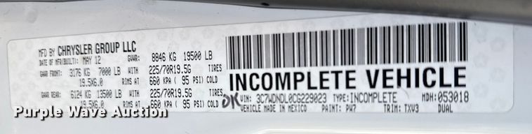 image for item EG1878 2012 Dodge Ram 5500HD vacuum truck