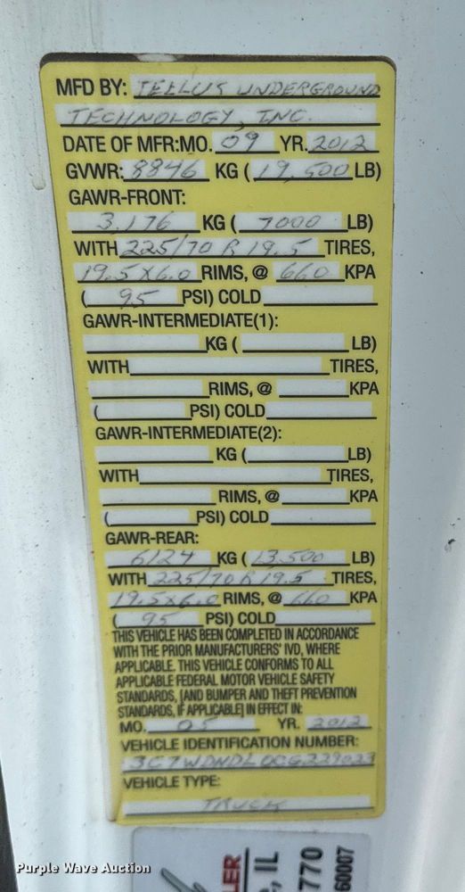 image for item EG1878 2012 Dodge Ram 5500HD vacuum truck