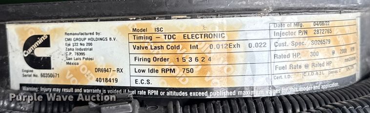 image for item EG1883 2012 Freightliner Business Class M2 Crew Cab crane truck