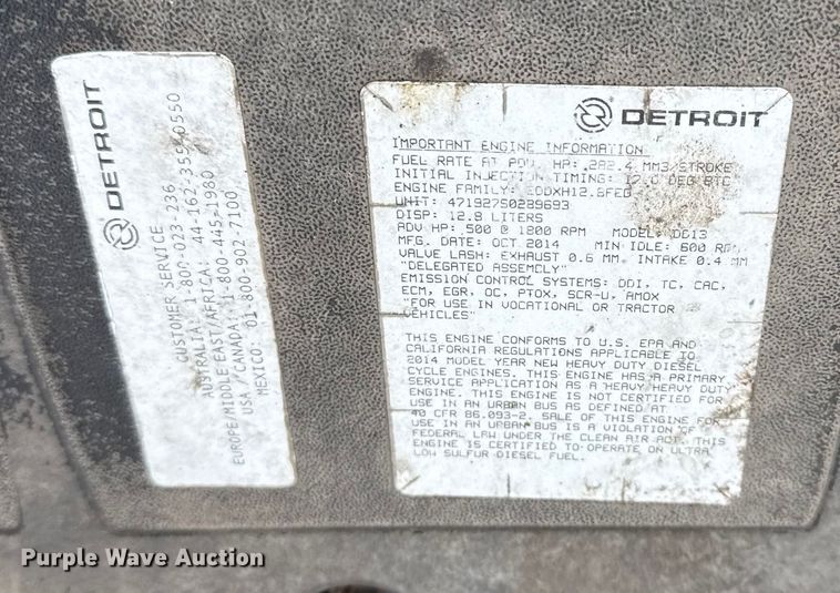 image for item EG1896 2015 Freightliner 114SD vacuum truck