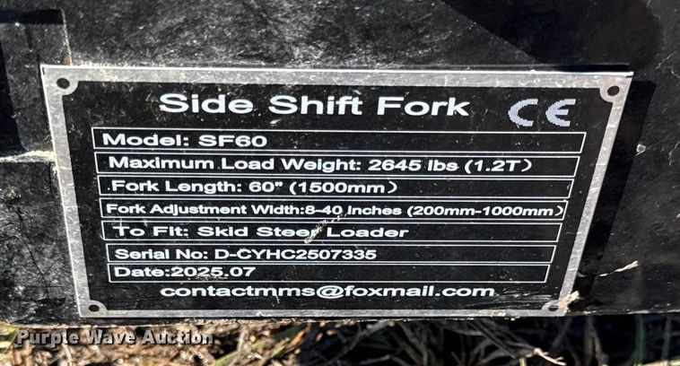 image for item EN0150 2025 Giyi SF60 skid steer forks