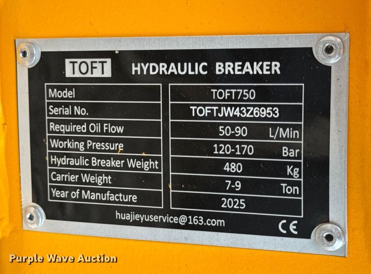 image for item EN0771 2025 Toft TOFT750 breaker