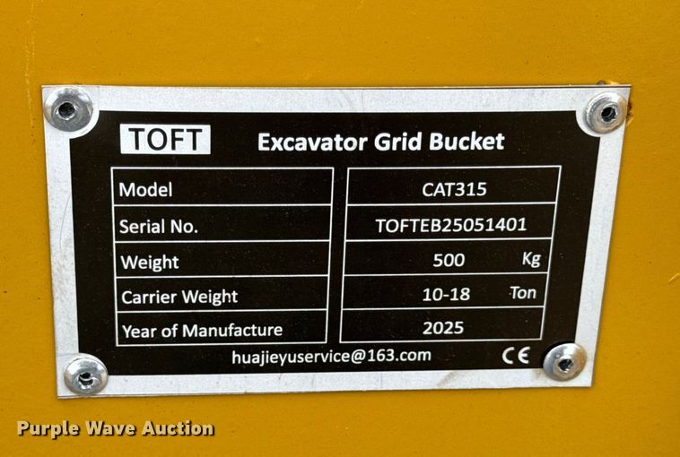 image for item EN0775 2025 Toft TOFTEB2505140 excavator rock bucket