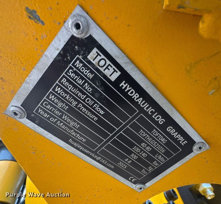 image for item EN0777 2025 Toft TOFT04G excavator grapple