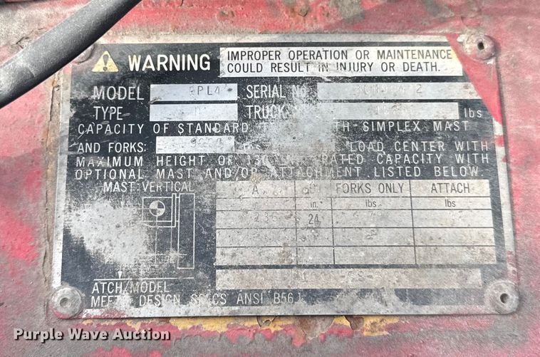 image for item ER0352 Caterpillar DPL40 forklift