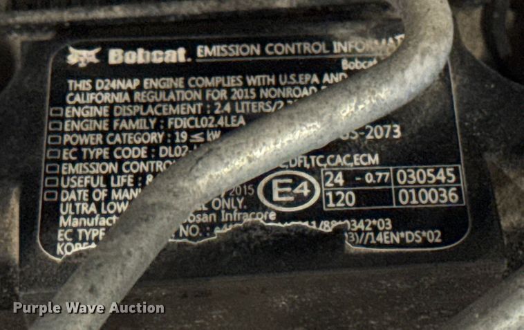 image for item ER0359 2016 Bobcat S550 skid steer loader