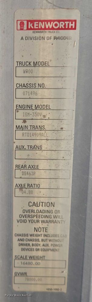 image for item ES2658 2004 Kenworth W900 ready mix truck