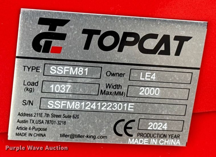 image for item ES5507 2024 Agrotk SSFM81 skid steer mulcher