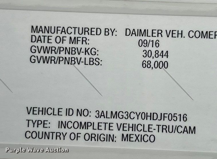 image for item ET6776 2017 Freightliner 114SD dump truck