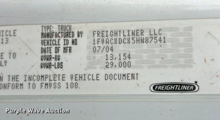 image for item ET6778 2005 Freightliner M2 water truck