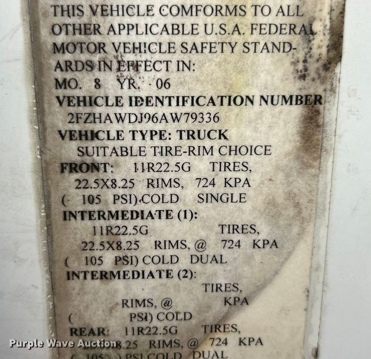 image for item ET6794 2006 Sterling L8500 Series dump truck