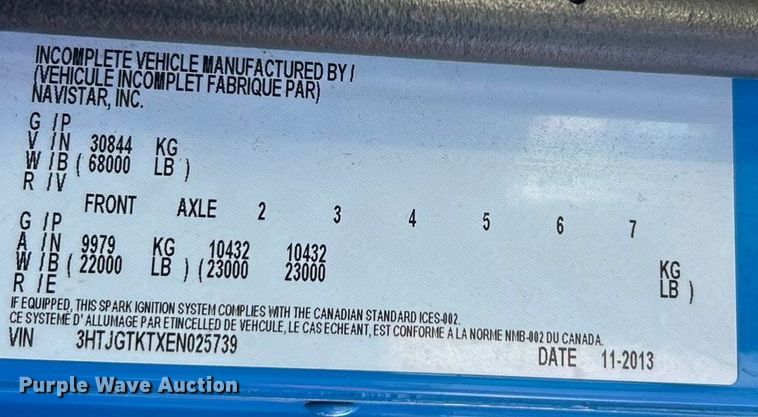 image for item ET6795 2014 Caterpillar CT660 dump truck