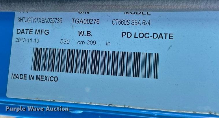 image for item ET6795 2014 Caterpillar CT660 dump truck