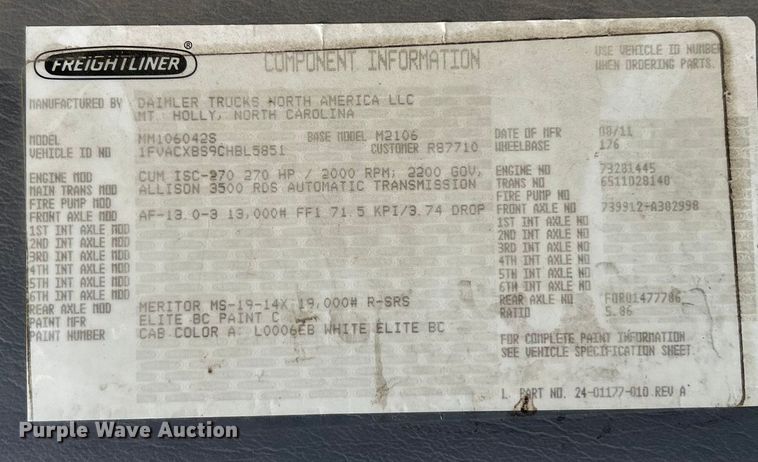 image for item ET6813 2012 Freightliner Business Class M2 bucket truck