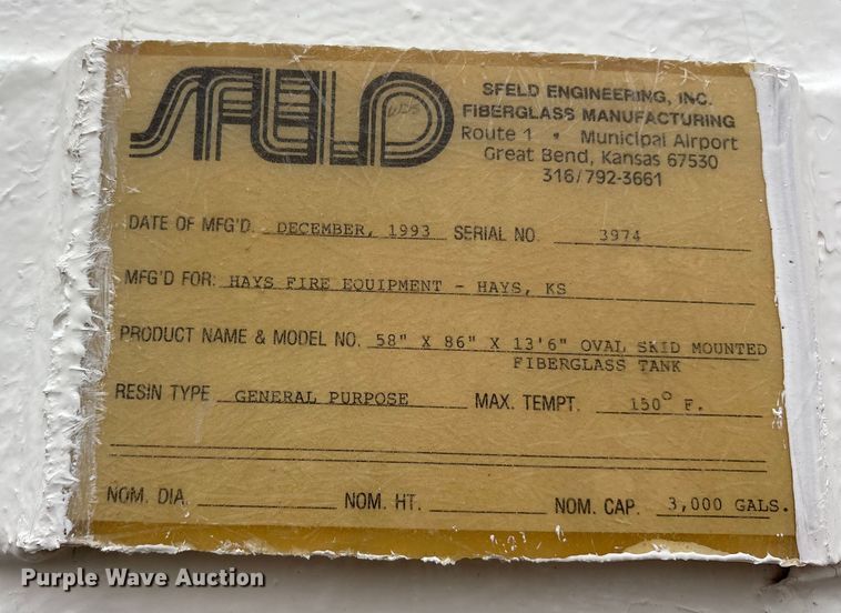 image for item ET7352 1991 Chevrolet Kodiak C6500 pumper fire truck