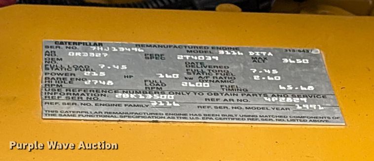 image for item ET7352 1991 Chevrolet Kodiak C6500 pumper fire truck