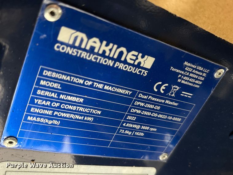 image for item EU0143 2022 Makinex DPW-2500-DS- pressure washer