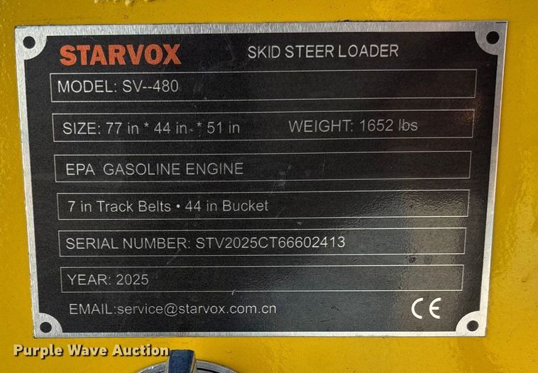 image for item EV3445 2025 Starvox SV-480 compact utility loader