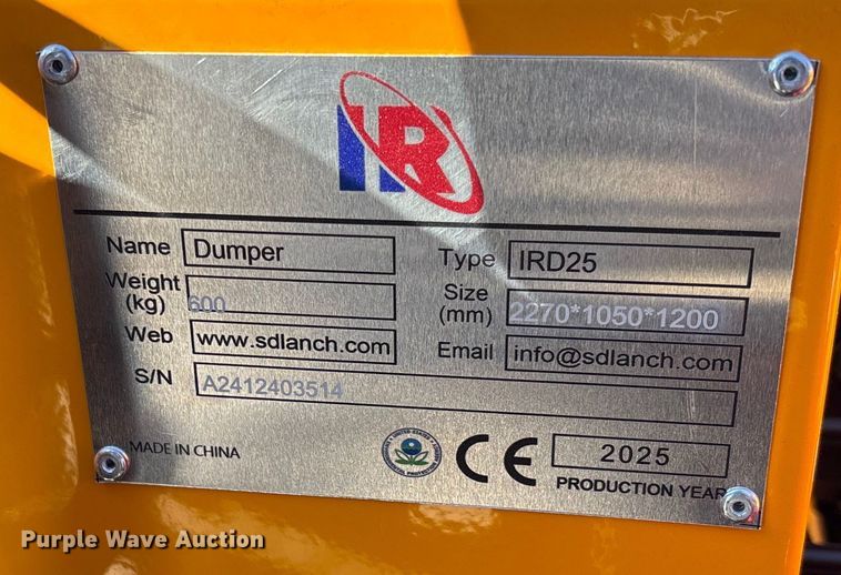 image for item EV3449 2025 IR IRD25 crawler dumper