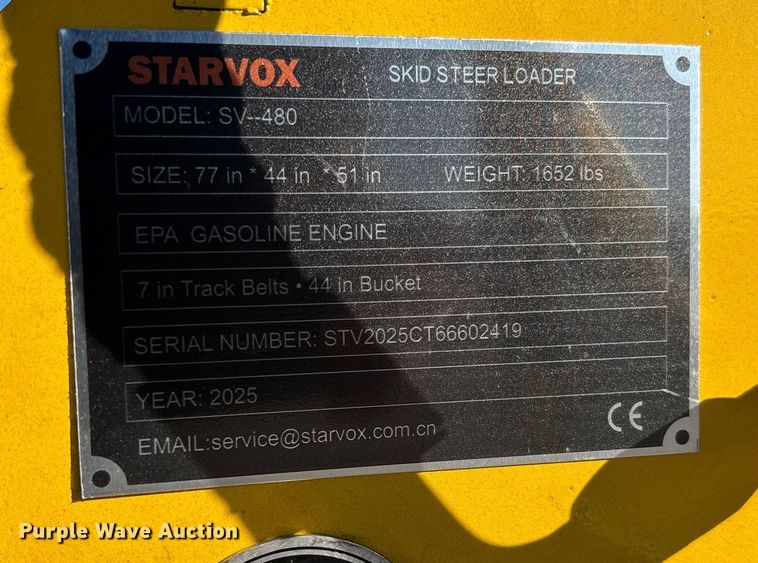 image for item EV3454 2025 Starvox SV-480 compact utility loader