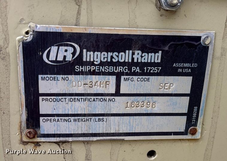 image for item EV3498 Ingersoll Rand DD-34HF double drum vibratory roller