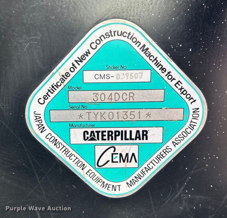 image for item FG1643 2012 Caterpillar 304D mini excavator