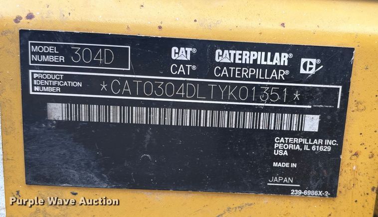 image for item FG1643 2012 Caterpillar 304D mini excavator