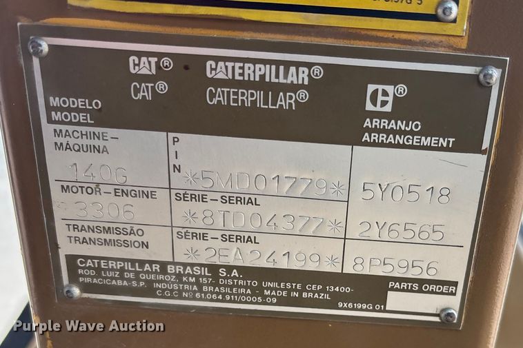 image for item FG1644 1992 Caterpillar 140G motor grader