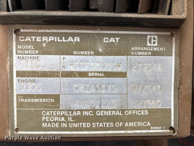 image for item FG1646 1988 Caterpillar 615C elevating scraper