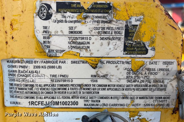 image for item FG1680 2021 Sweetwater Metal Products CT1143TT reel trailer