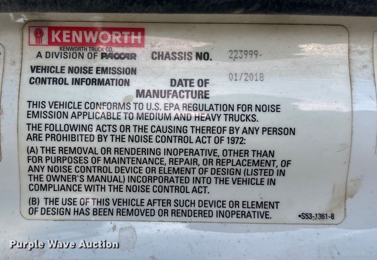 image for item FI0088 2019 Kenworth T880 dump truck