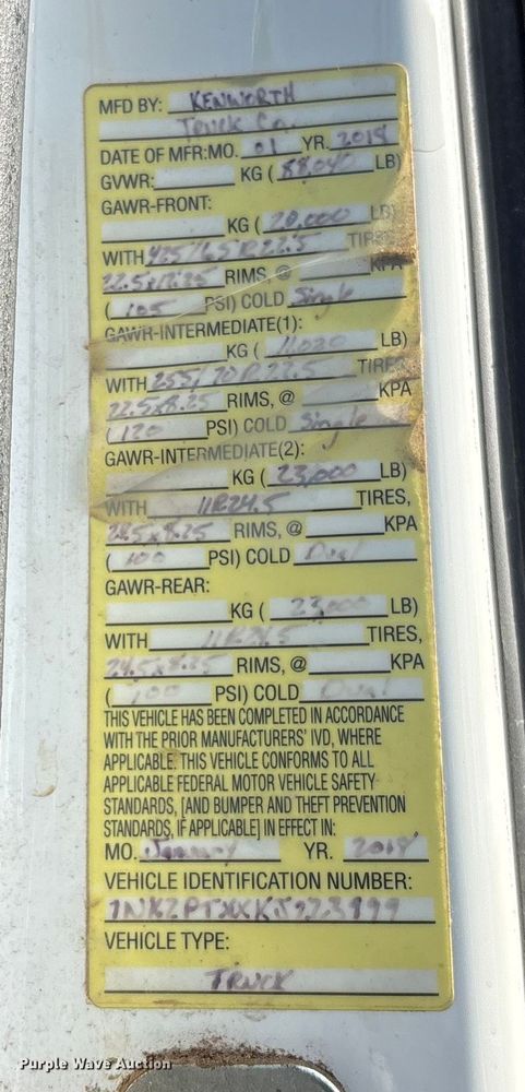 image for item FI0088 2019 Kenworth T880 dump truck